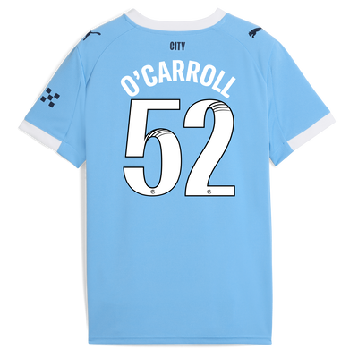 Kids' Manchester City Home Jersey 2025/26 With O'CARROLL 52 Printing